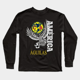 Aguilas del america escudo logo diseño estilo desgastado Long Sleeve T-Shirt